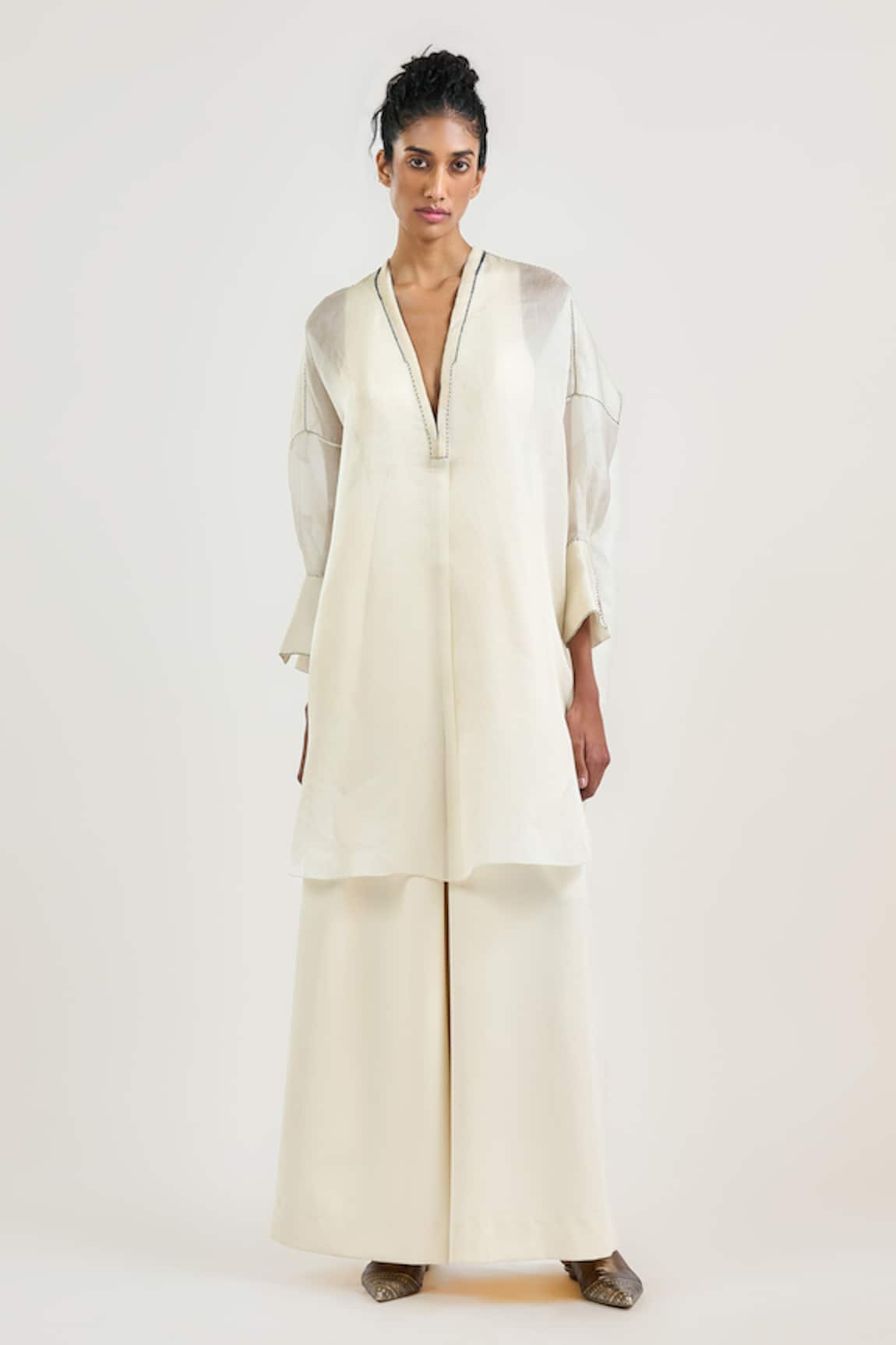 OTT Crystal V Neck Asymmetrical Tunic 