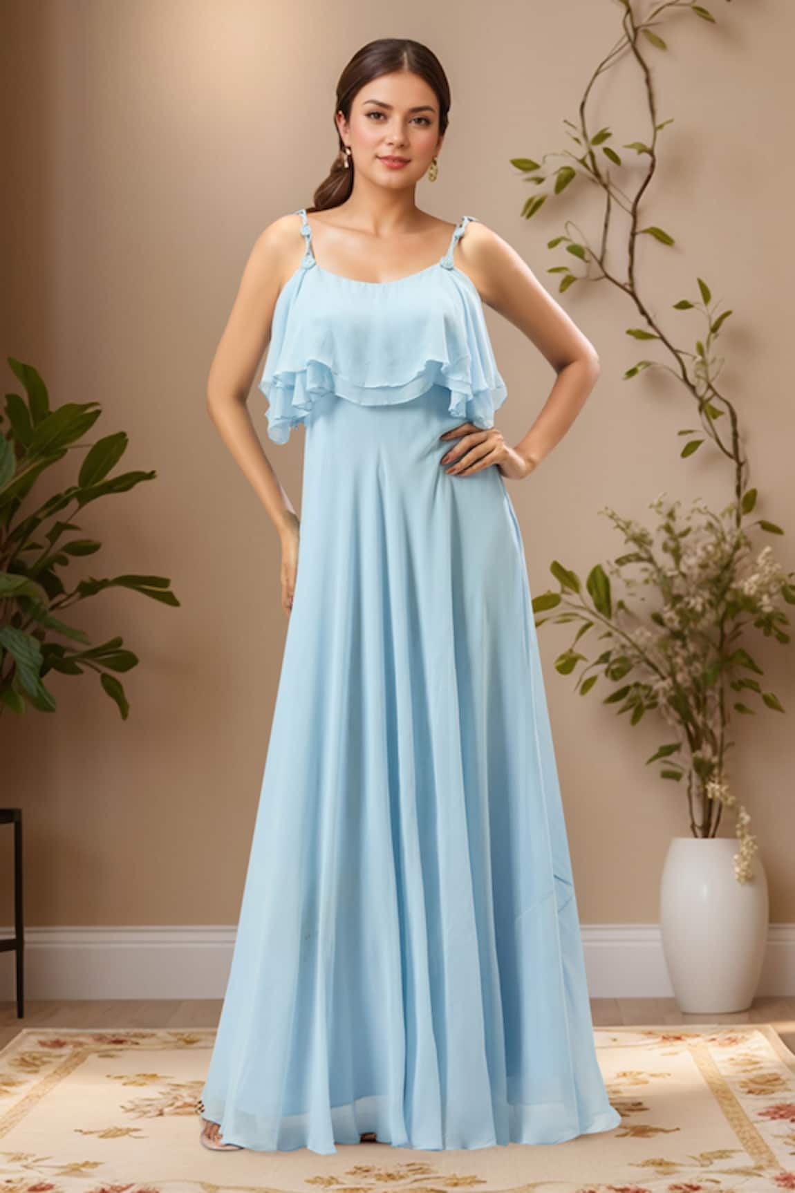 Samyukta Singhania Layered Ruffle Maxi Dress 