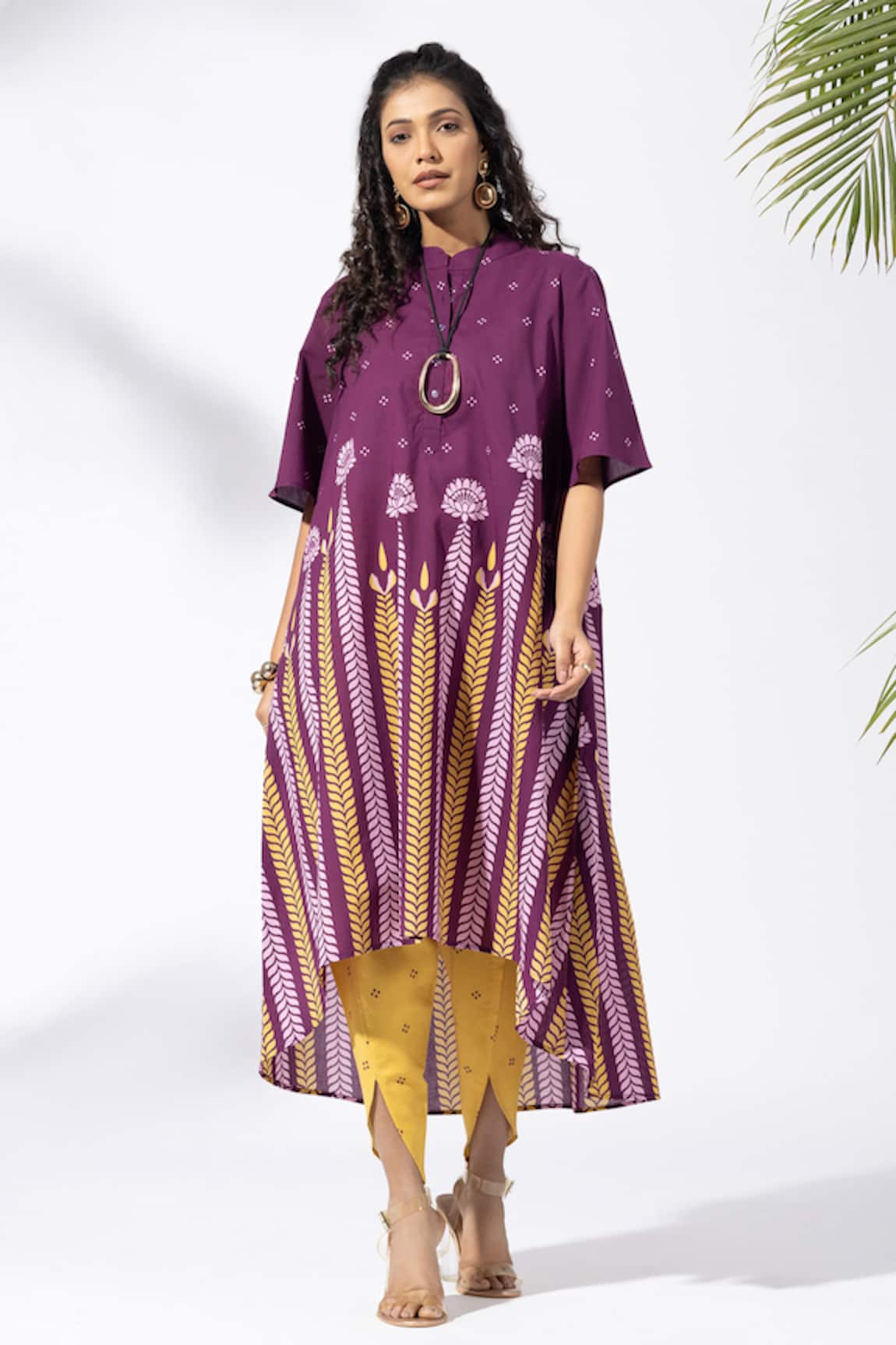 Thee Modern Roots Chevron Plum Tunic Set 
