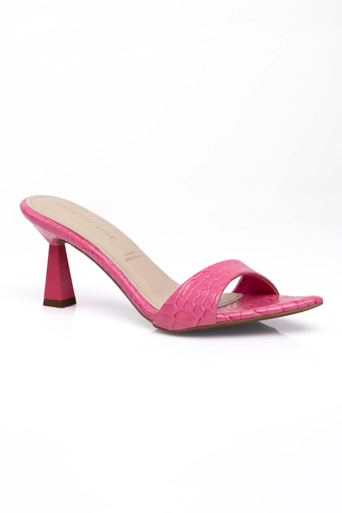 Signature Sole Fuchsia Fling Sculpted Heel Mules 