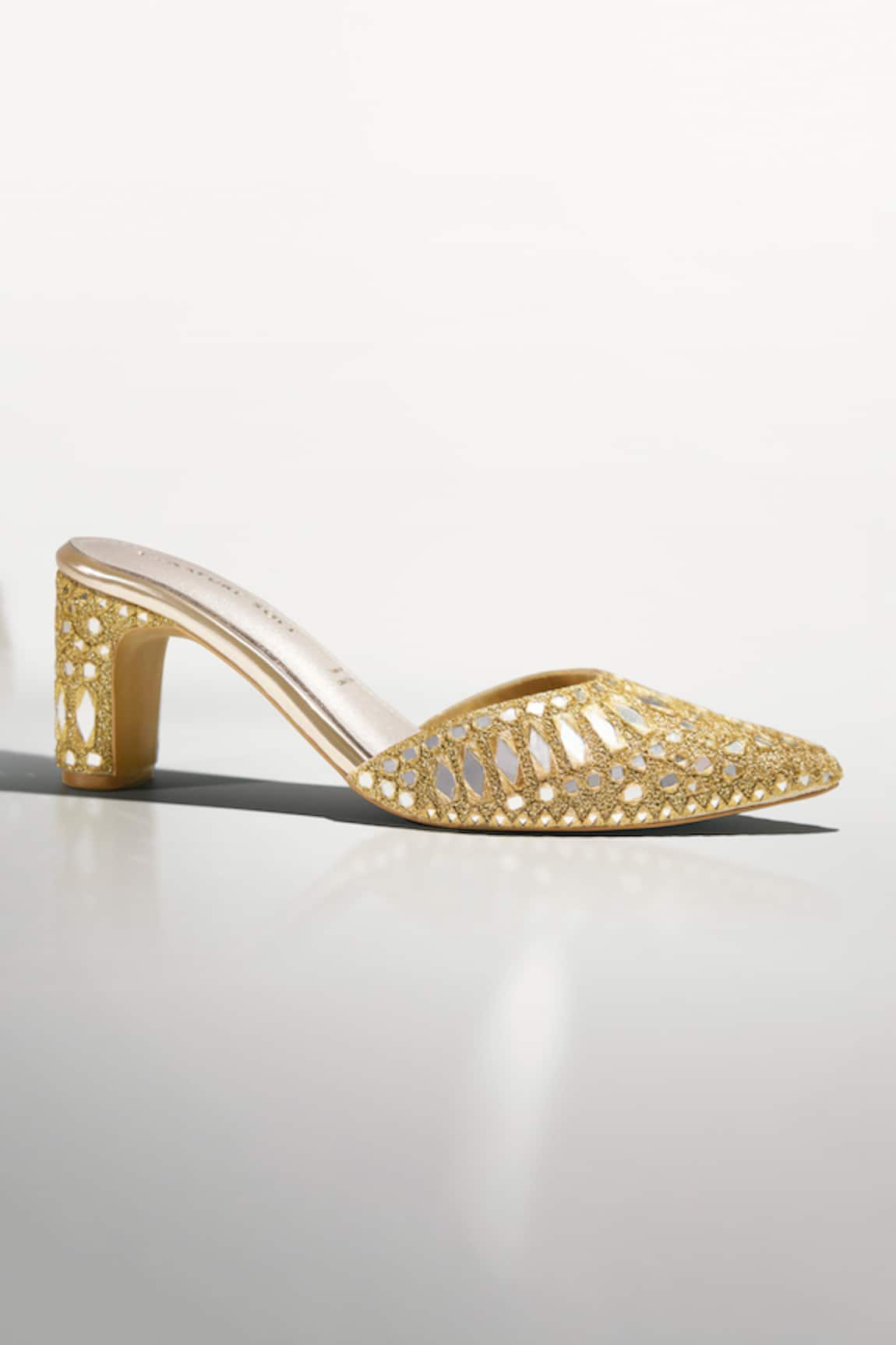 Signature Sole Golden Mirage Luxe Cutwork Mules 