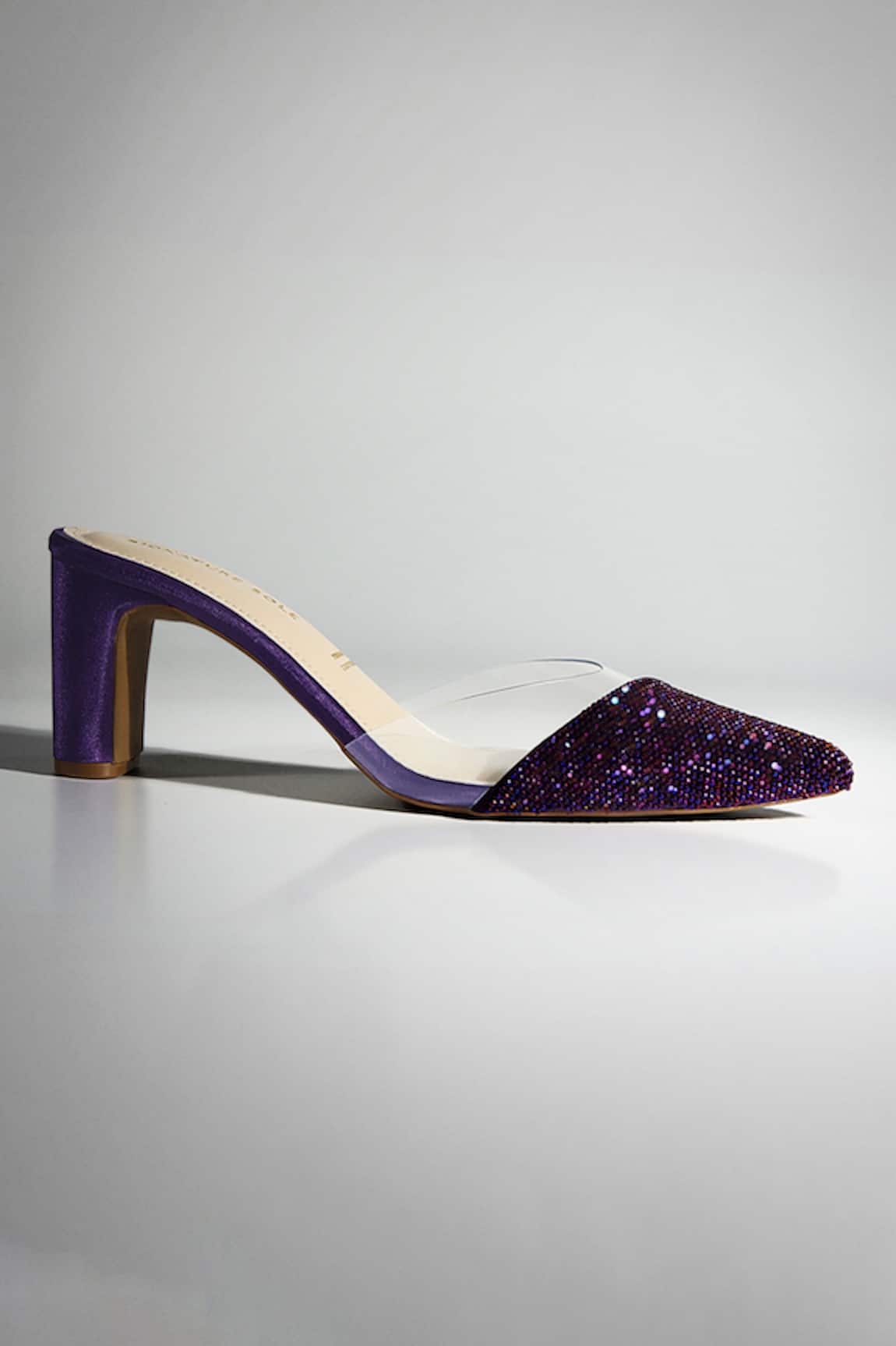 Signature Sole Crystal Embellished Pointed Mules 