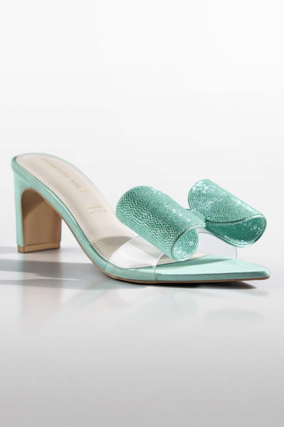 Signature Sole Mint Blue Bow Heels 
