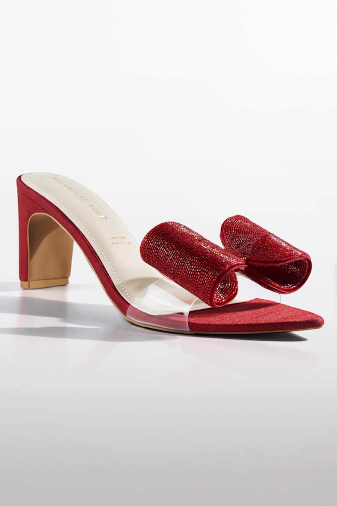 Signature Sole Red Bow Embellished Heels 