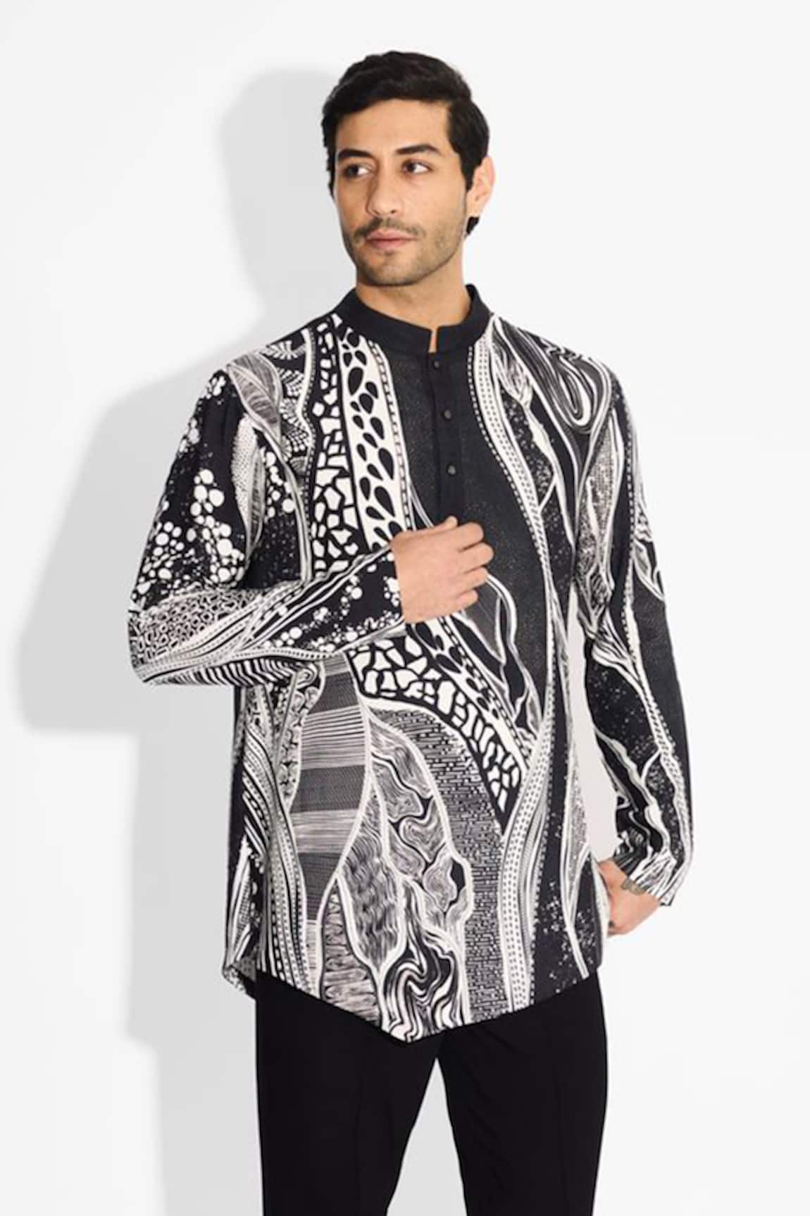 SHASHA GABA Designer Black Short Kurta 
