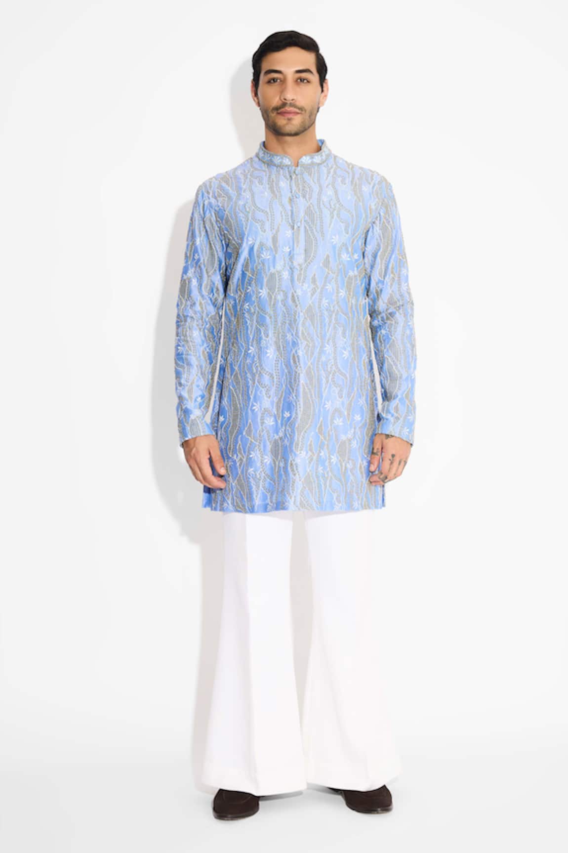 Shasha Gaba Frost Blue Designer Kurta 