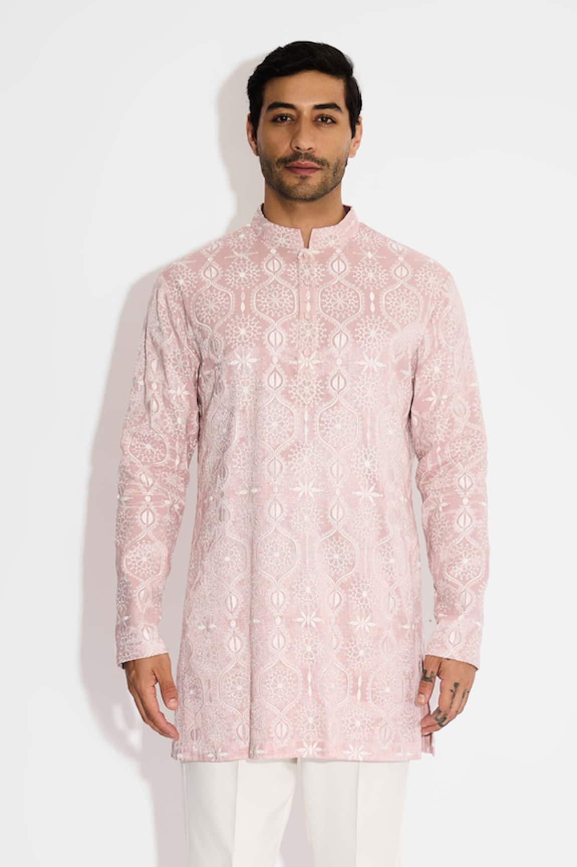 Shasha Gaba Designer Light Rose Pink Kurta 