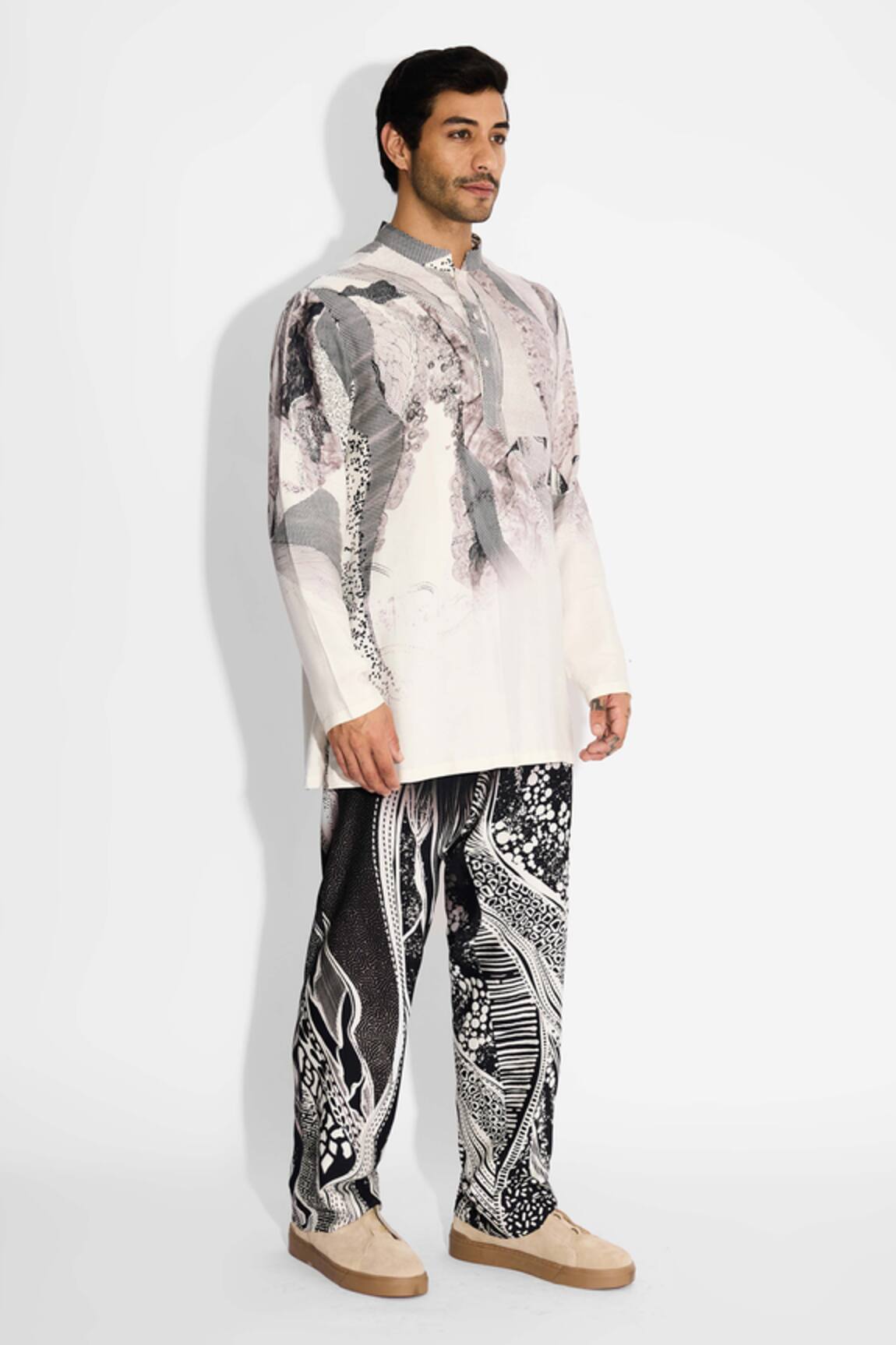 SHASHA GABA Morph Print Black Straight Fit Pant