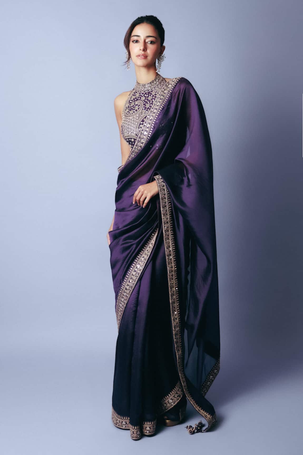 PUNIT BALANA Baigani Classic Saree & Embroidered Blouse 