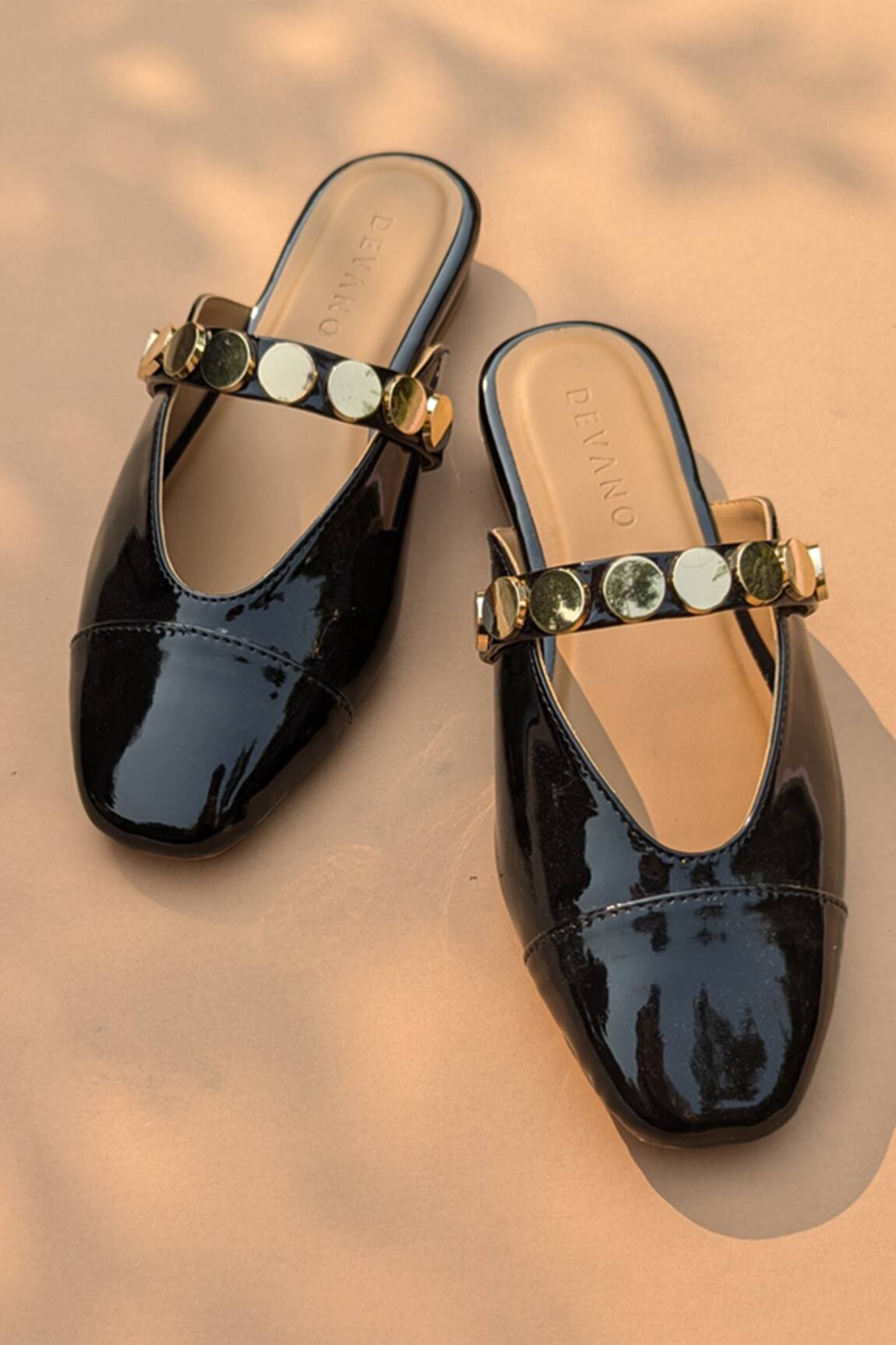 Devano Bianca Studded Mules 