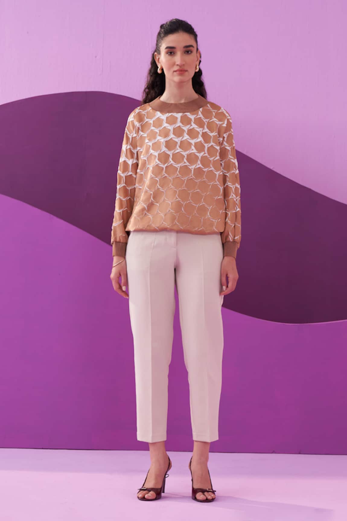Pleats by Aruni Brown Angna Top 