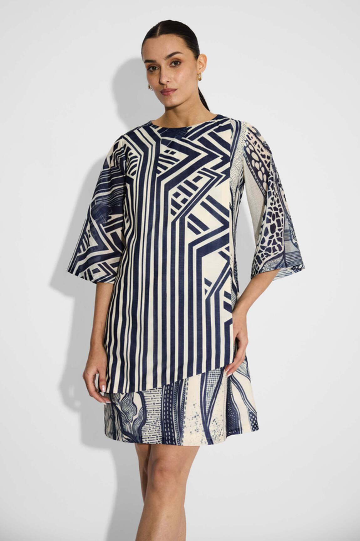 Shasha Gaba Striped Wrap Dress 