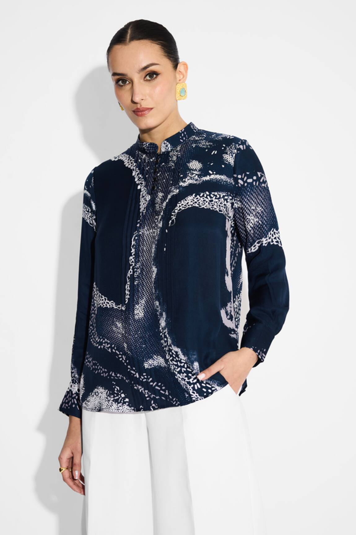 SHASHA GABA Amorphous Pintuck Shirt