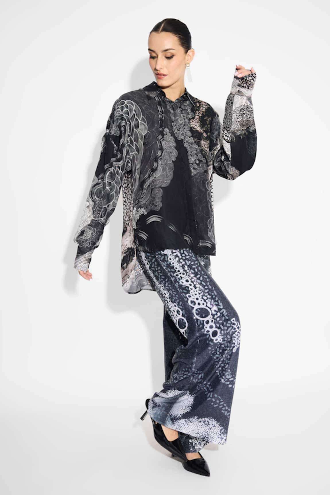 SHASHA GABA Amorphous Print Shirt 