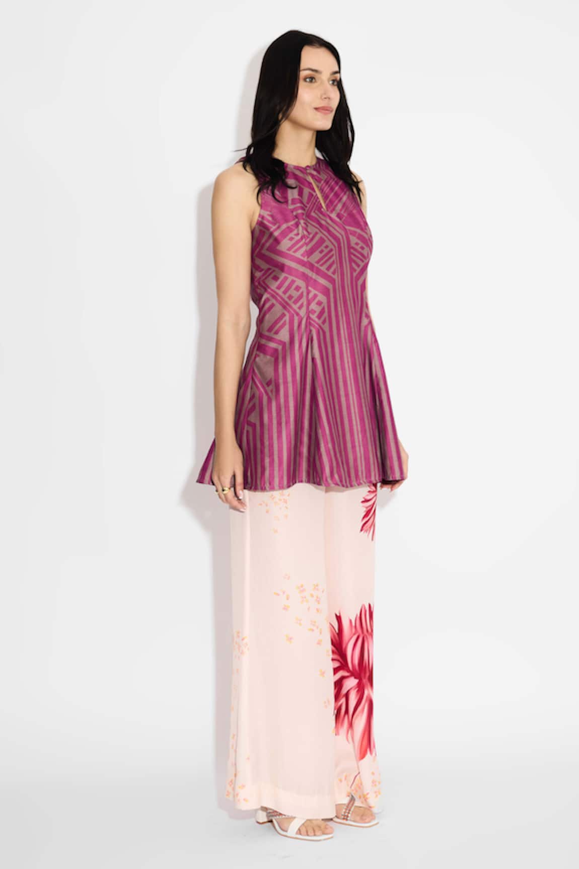 SHASHA GABA Floral Wide Leg Pant 