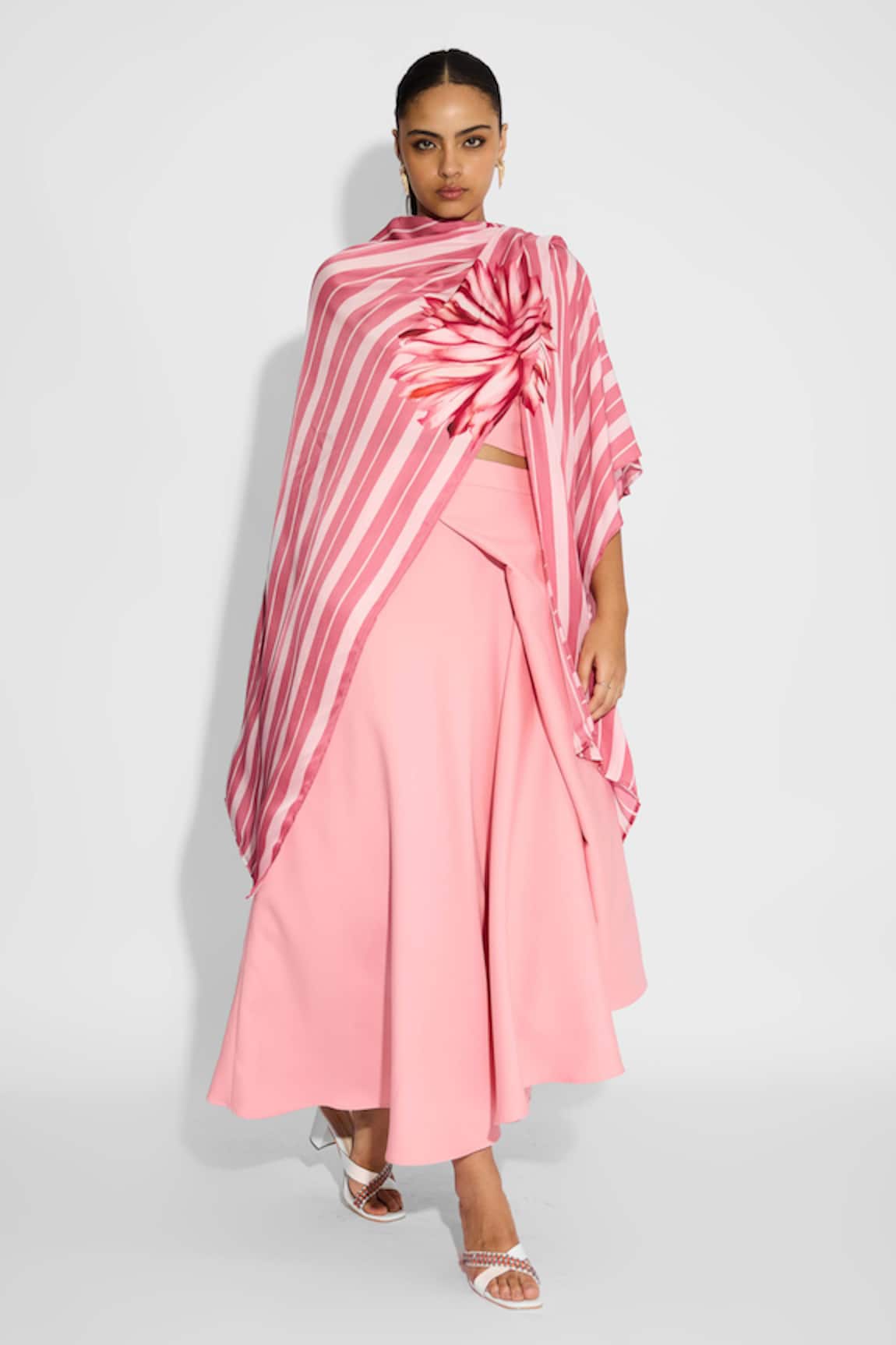 SHASHA GABA Draped Baby Pink Skirt 
