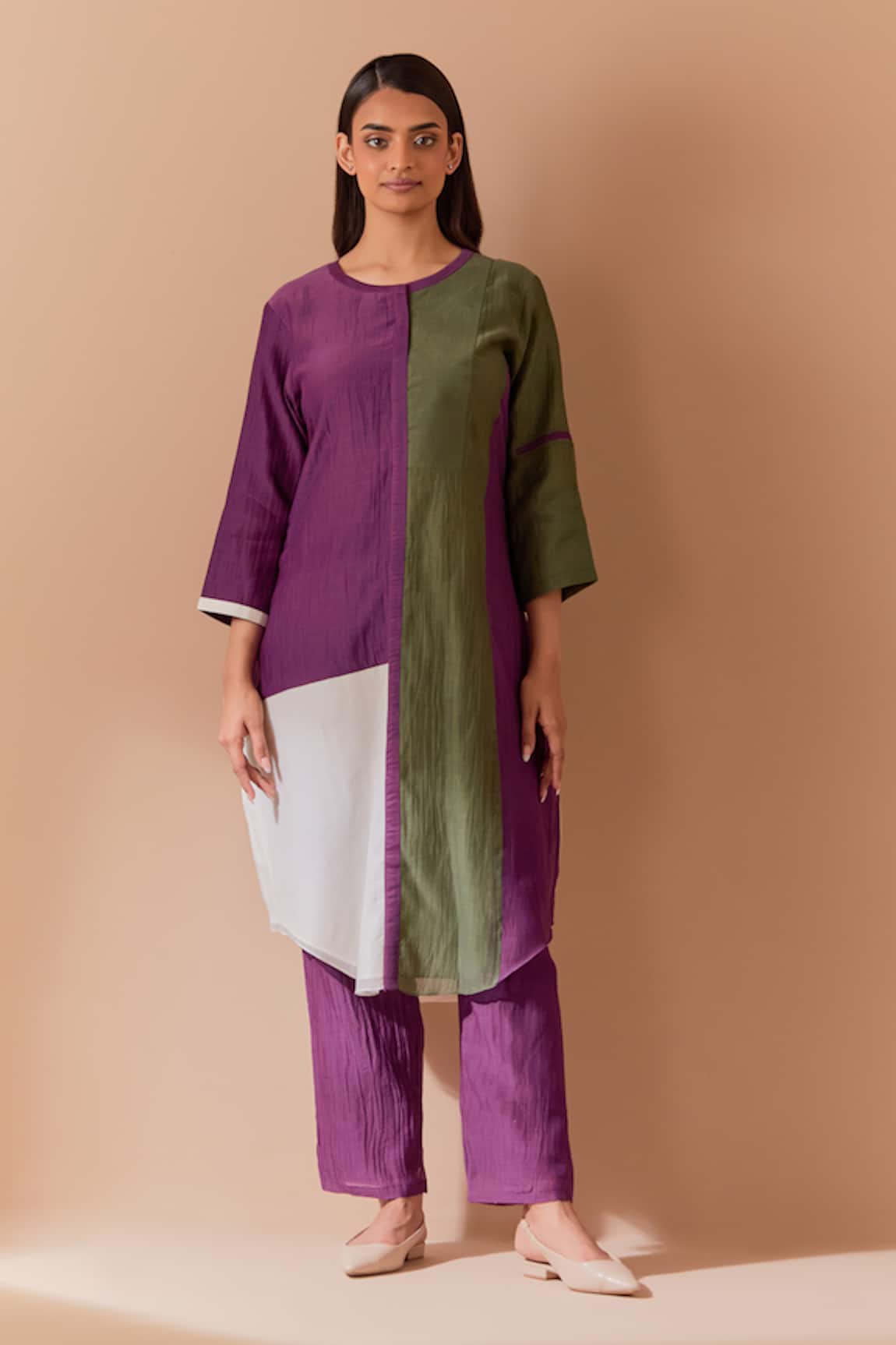 Priya Chaudhary Multicolor Chanderi Kurta & Pant Set 