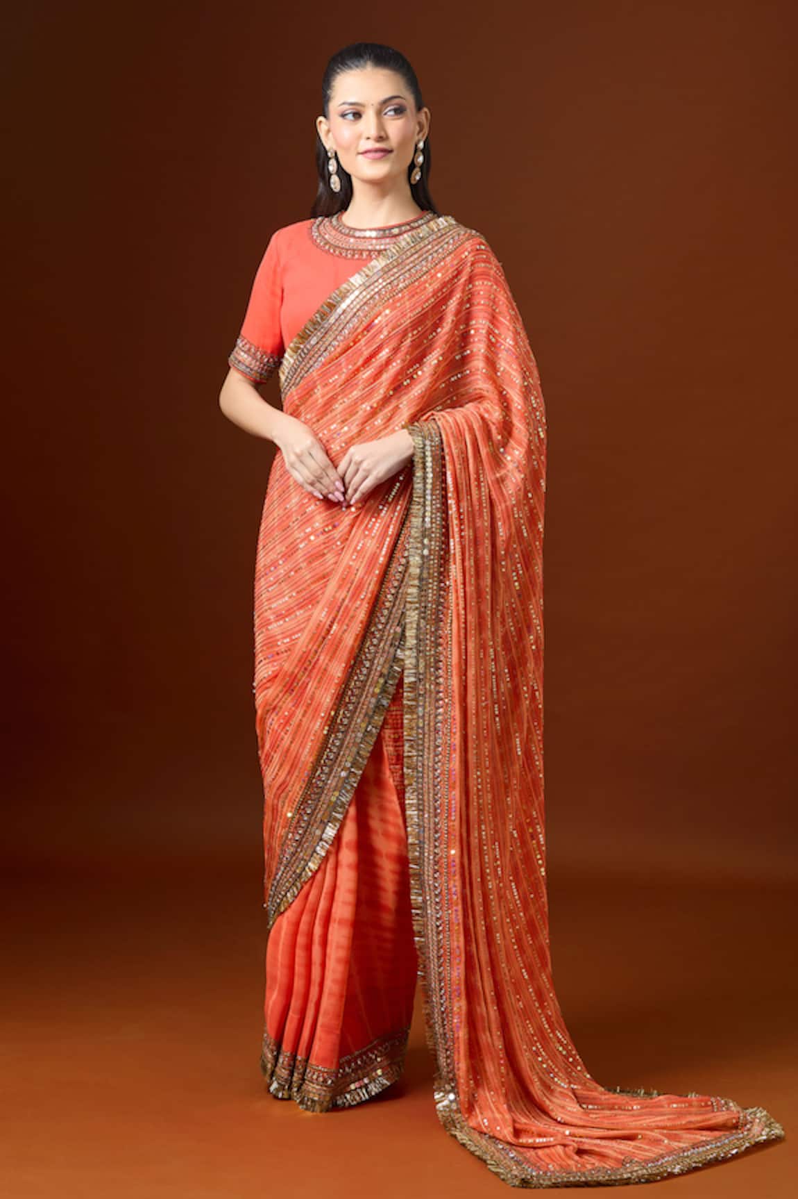 Yoshita Couture Resham Embroidered Saree With Blouse 