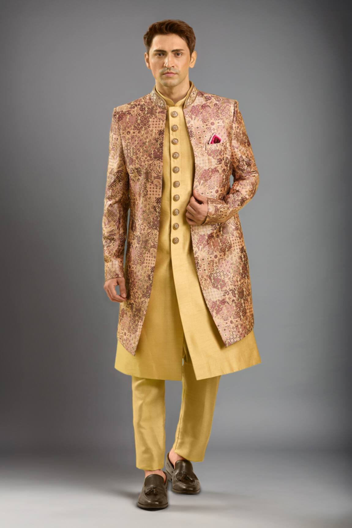 Arihant Rai Sinha Embroidered 3 Piece Sherwani Set 