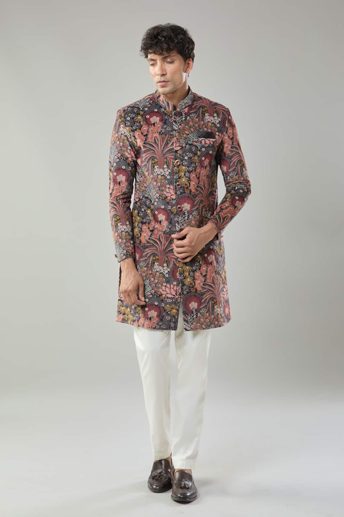 Arihant Rai Sinha Multi Color Printed Sherwani & Polo Pant 