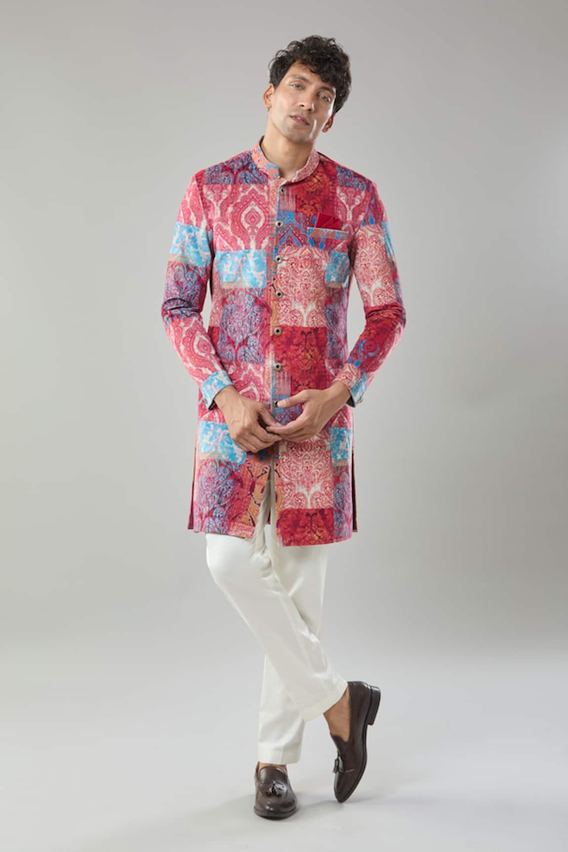 Arihant Rai Sinha Multi Color Printed Sherwani & Pollo Pant 