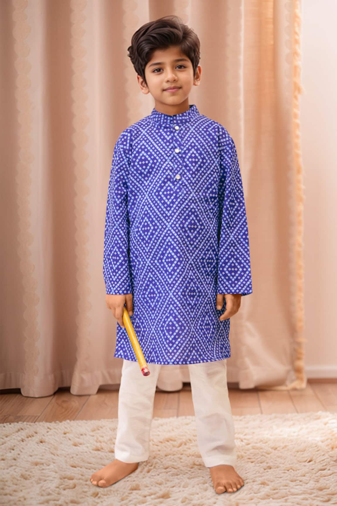 Petite Pomme Bandhani Kurta Set