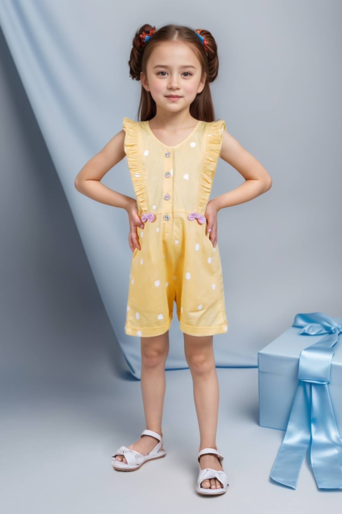 Samyukta Singhania Yellow Ruffled Jumpsuit 