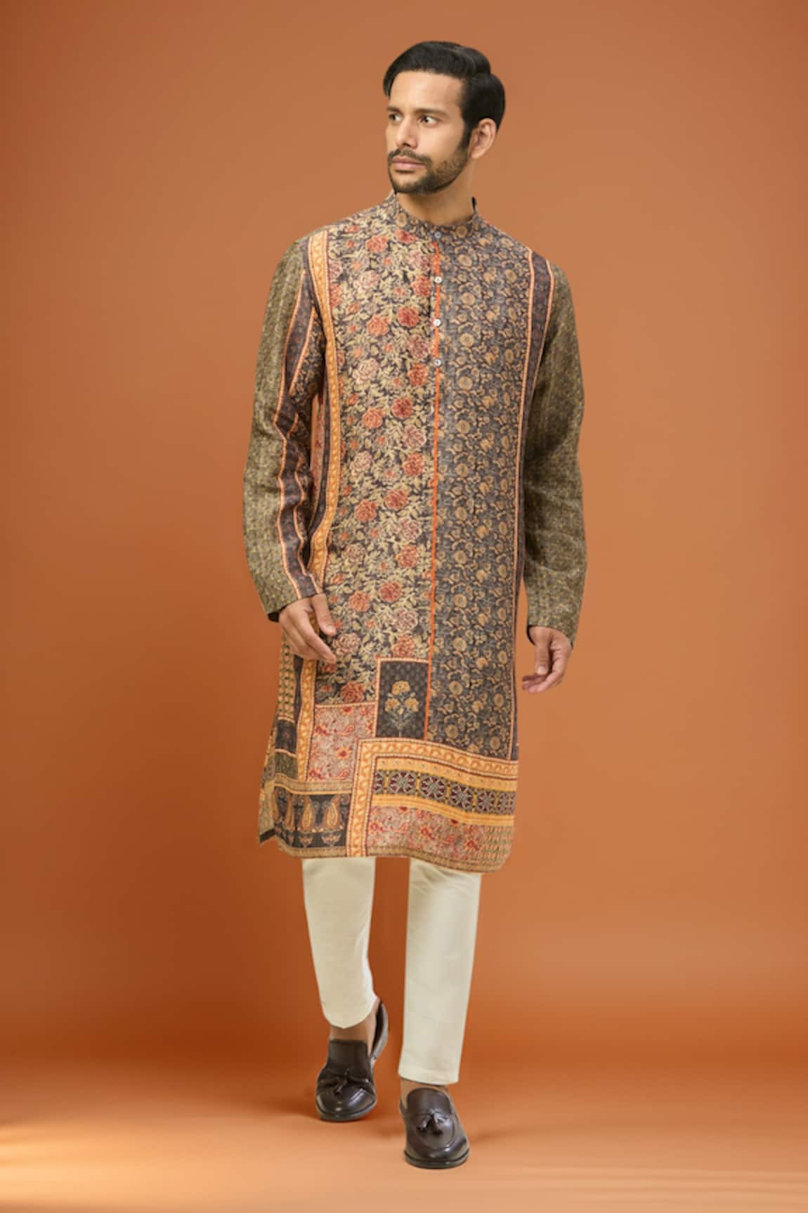 Arihant Rai Sinha Printed Silk Linen Kurta Set 