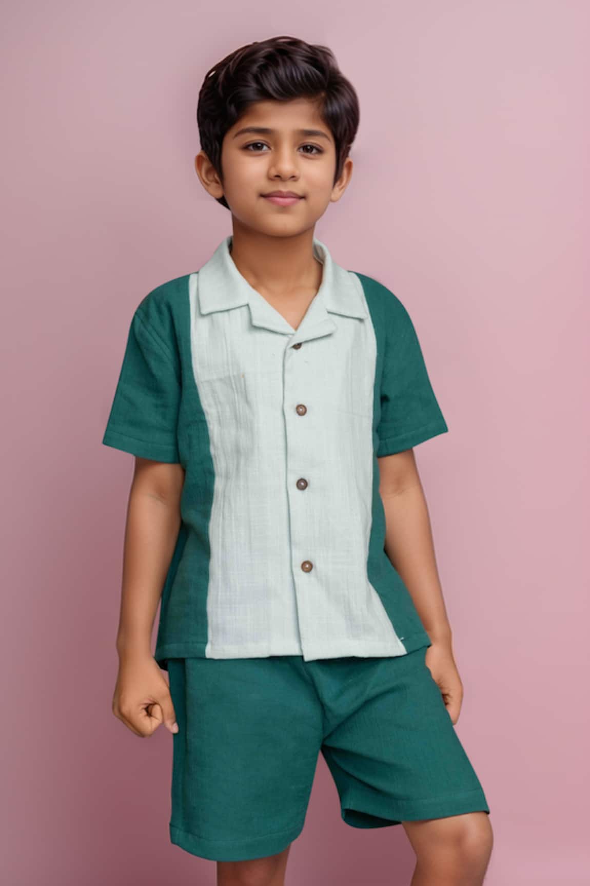 Arihant Rai Sinha Green Cotton Shirt & Shorts Set 