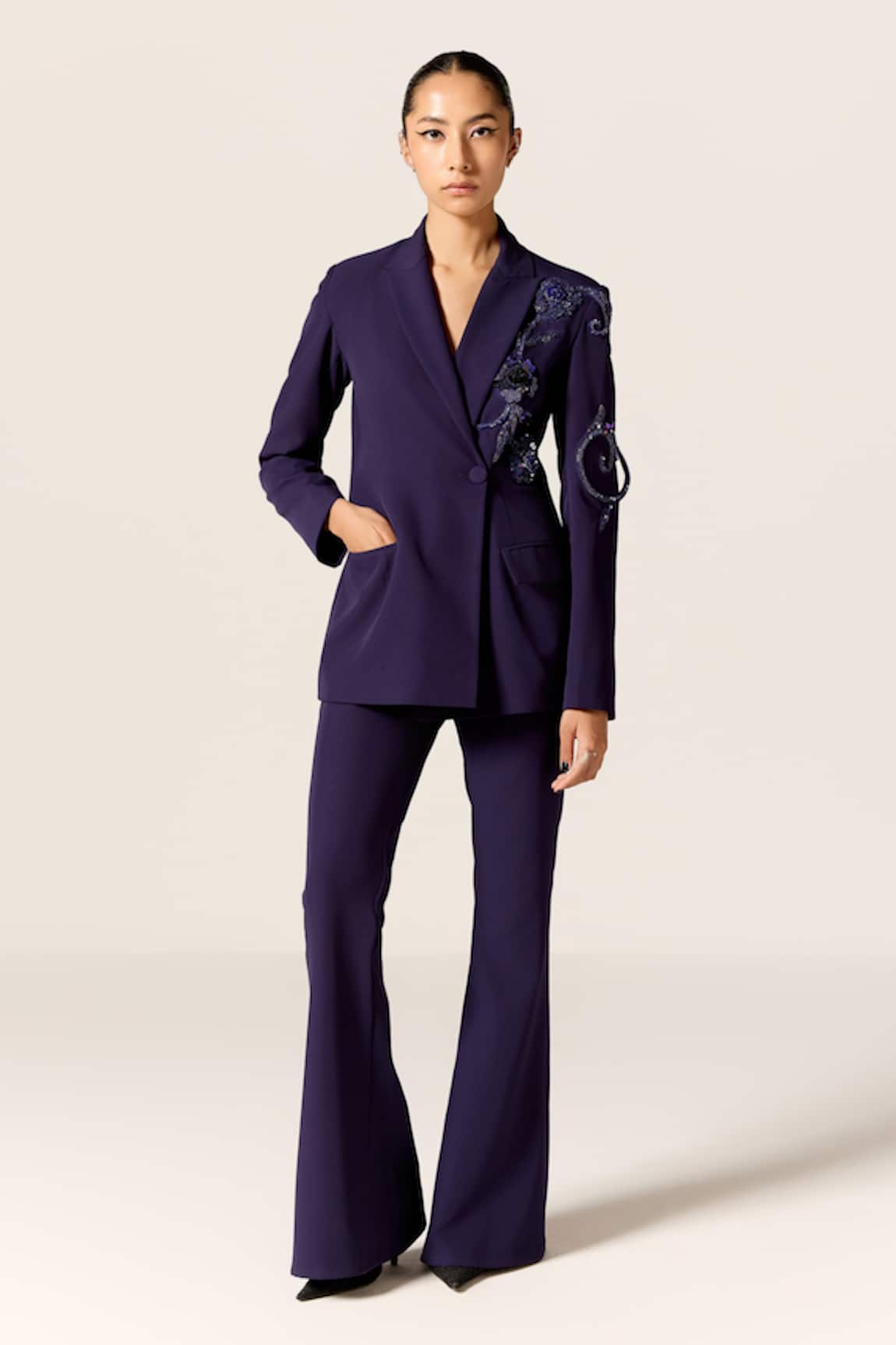 Manika Nanda Sirius Embroidered Blazer Set 