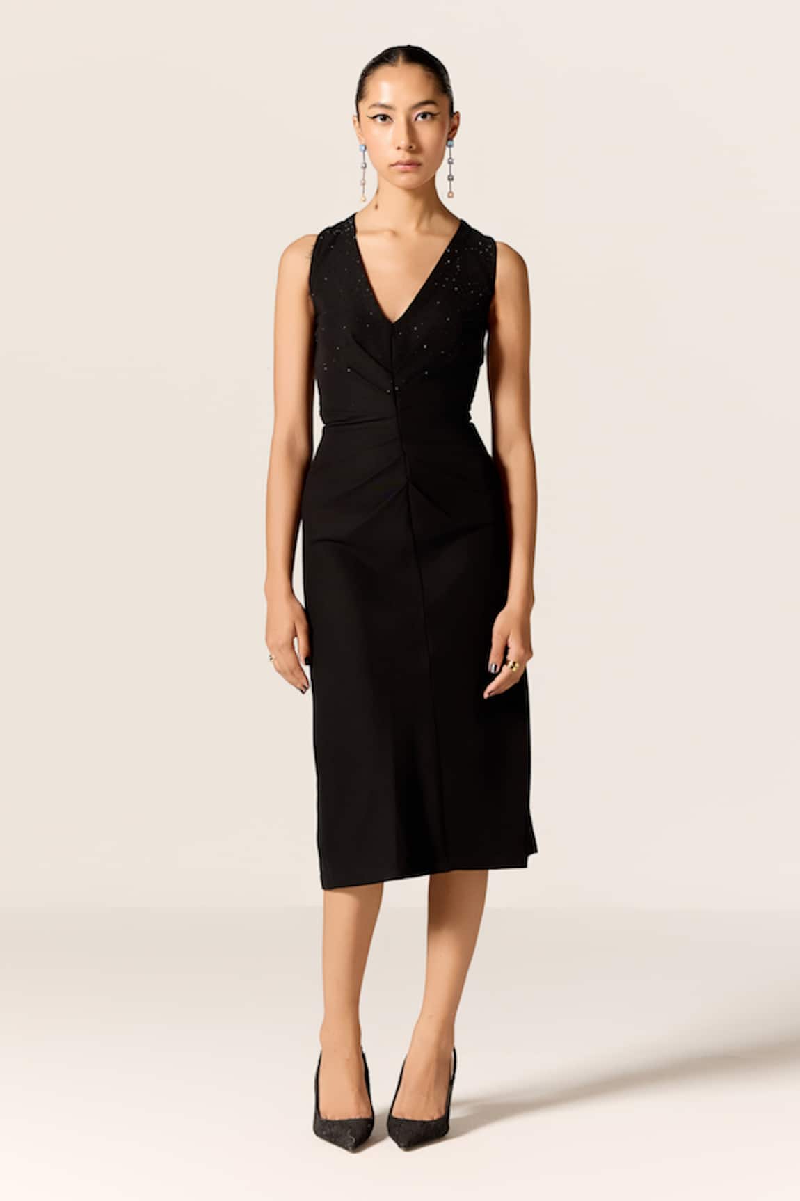 Manika Nanda Skylar Fitted Midi Dress 
