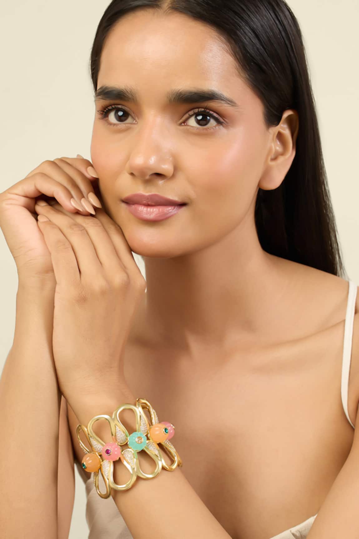 Isharya Whimsical Bloom Cuff Bracelet 