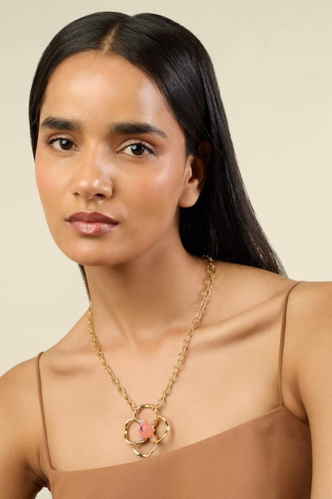 Isharya Rosé Glow Pendant Necklace 