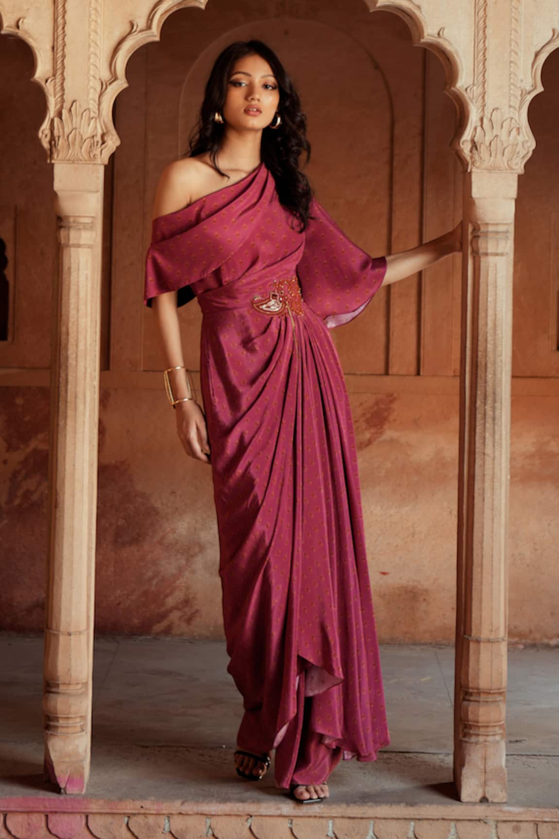 Isha Gupta Tayal Designer Draped Maxi Dress 