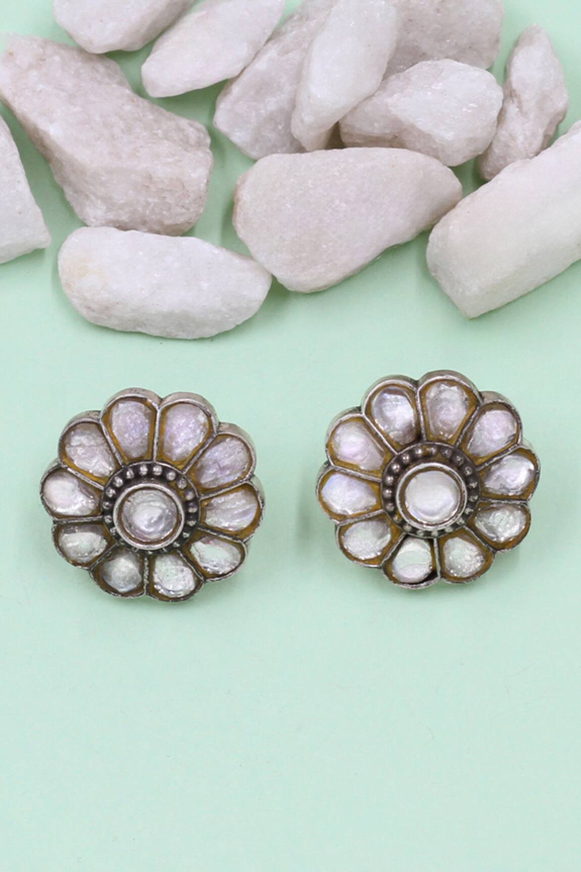 Sangeeta Boochra Silver Handcrafted Stud Earrings 