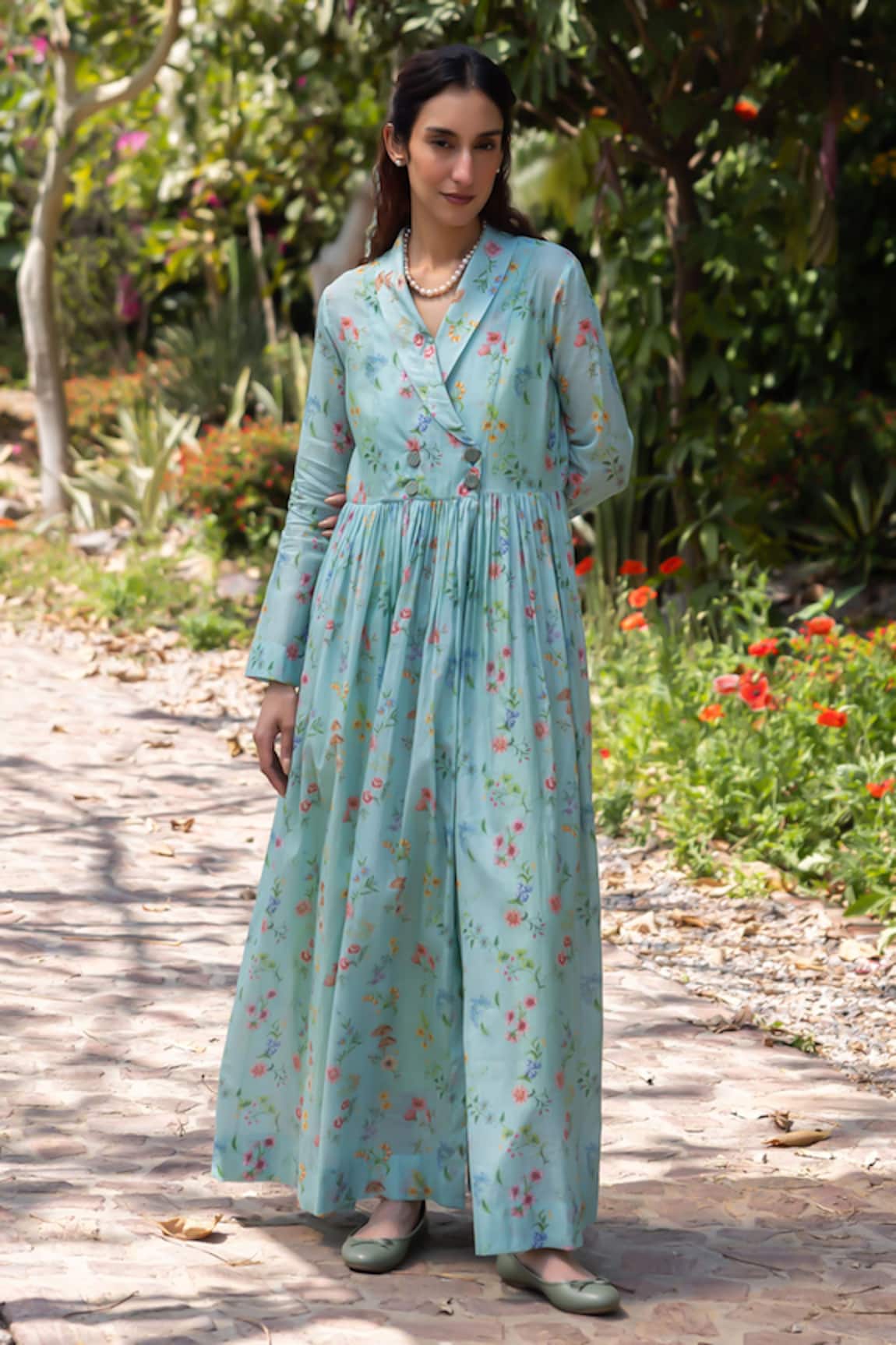 Surmaye Woodsong Blue Floral Maxi Dress 