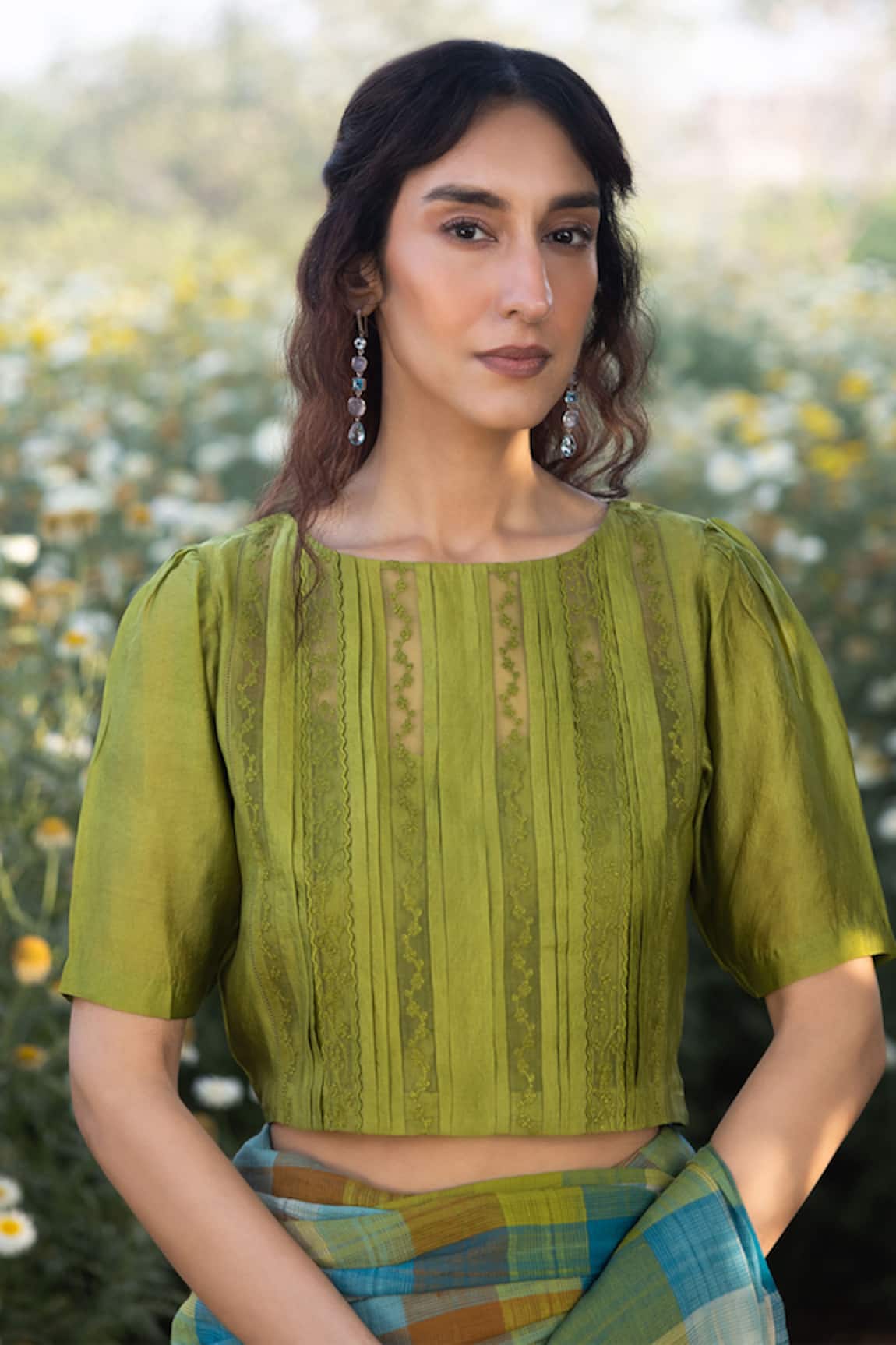Surmaye Whispering Ivy Green Blouse 