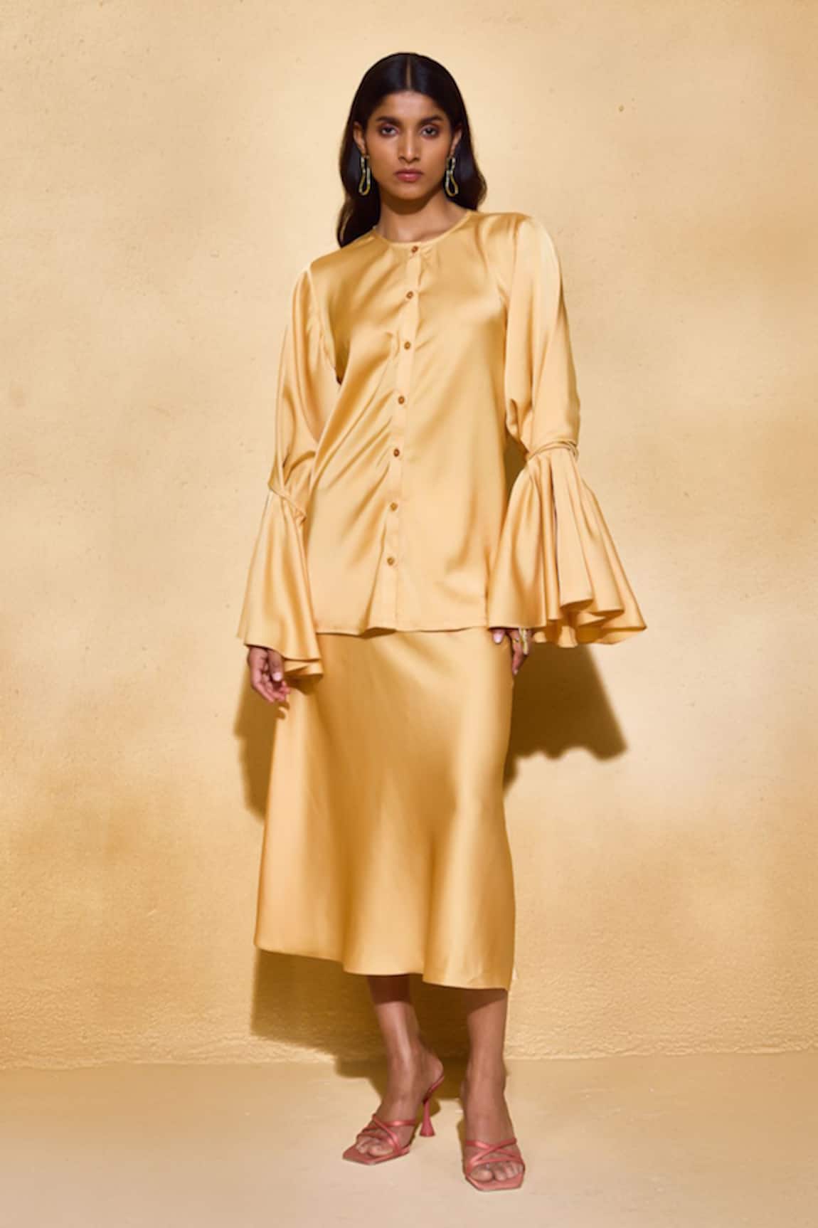 Echostudio Celine Satin Skirt & Top Set 