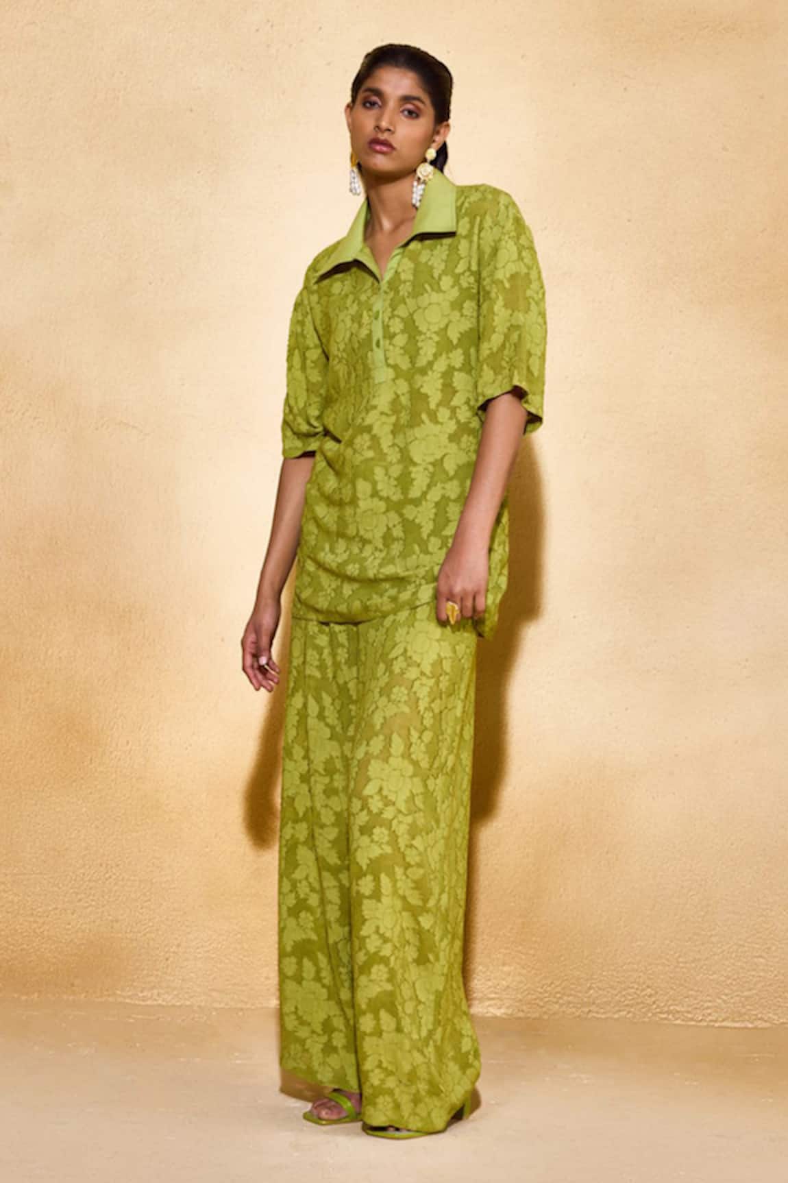Echostudio Moss Jacquard Viscose Co-ord Set 