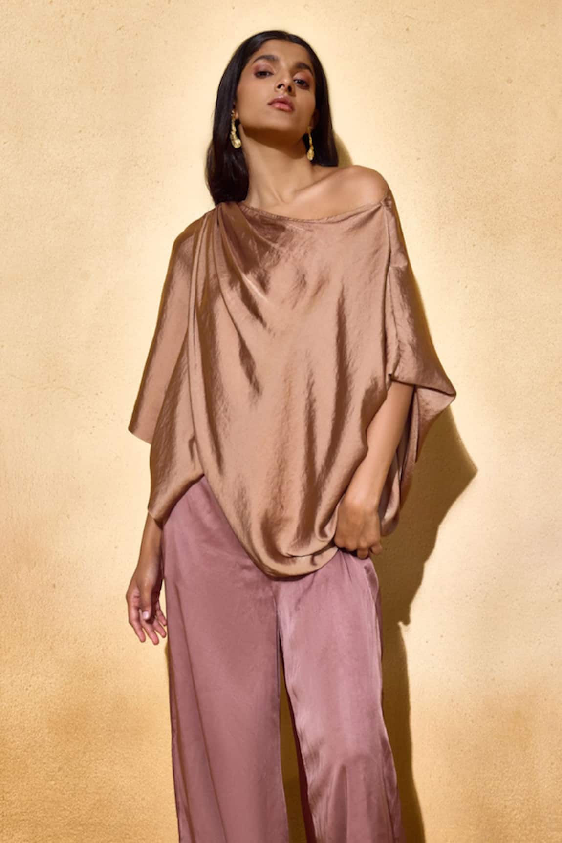 Echostudio Bronze Imported Satin Lara Top 