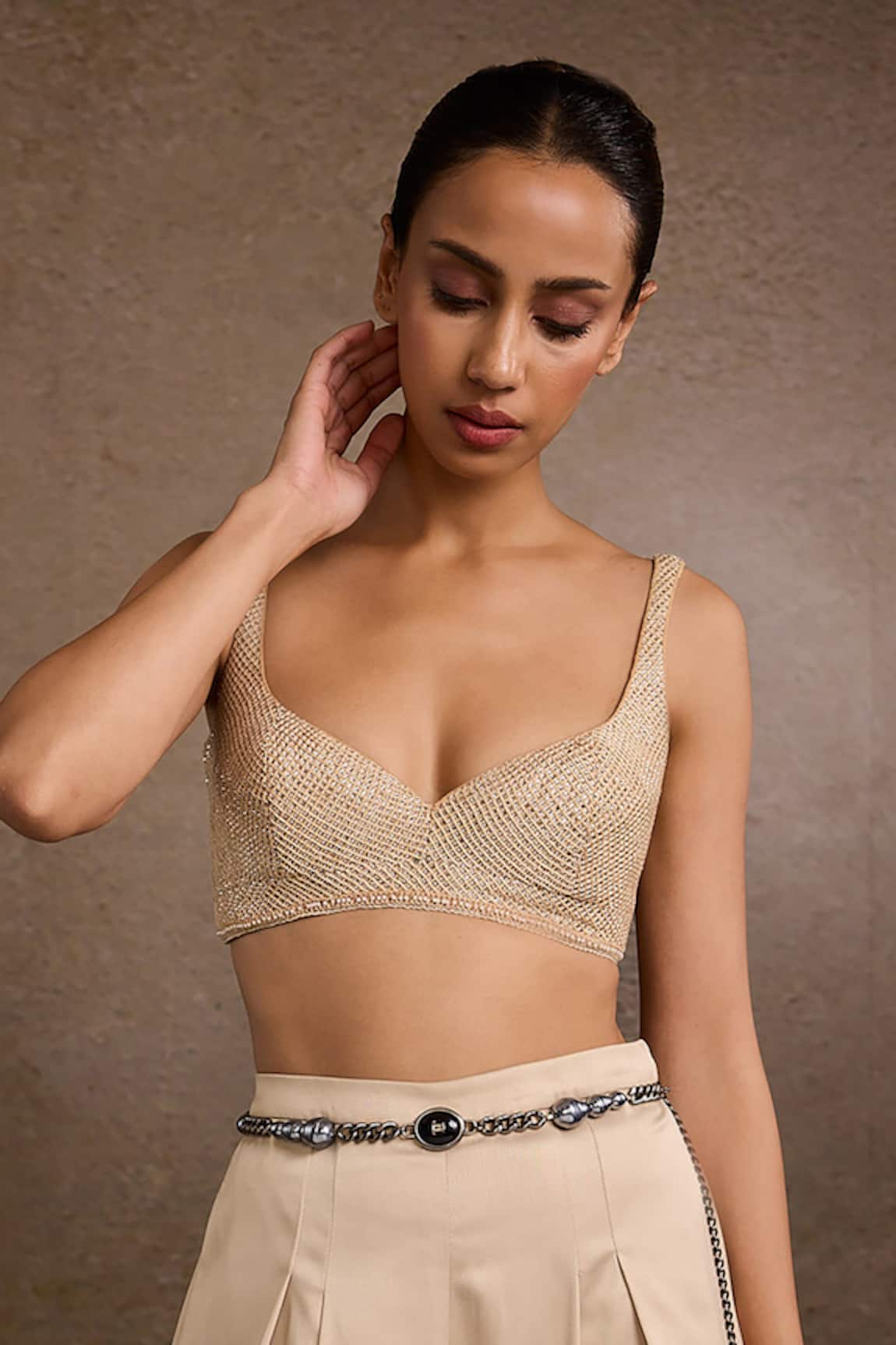 Tarun Tahiliani Midnight Onyx Chain Belt 