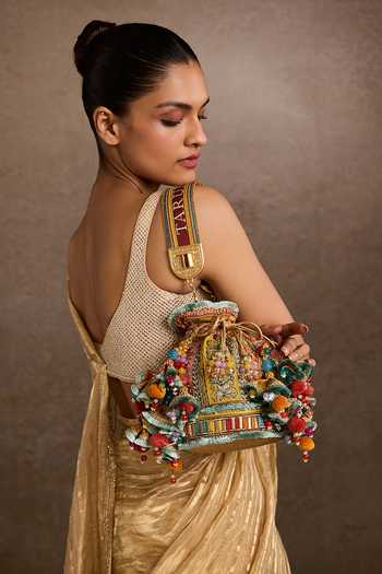 Tarun Tahiliani Embroidered Potli Handbag 