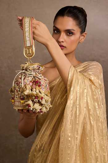 Tarun Tahiliani Ivory-Multi Embellished Potli Bag 