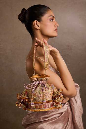 Tarun Tahiliani Multi Silk Potli Bag 