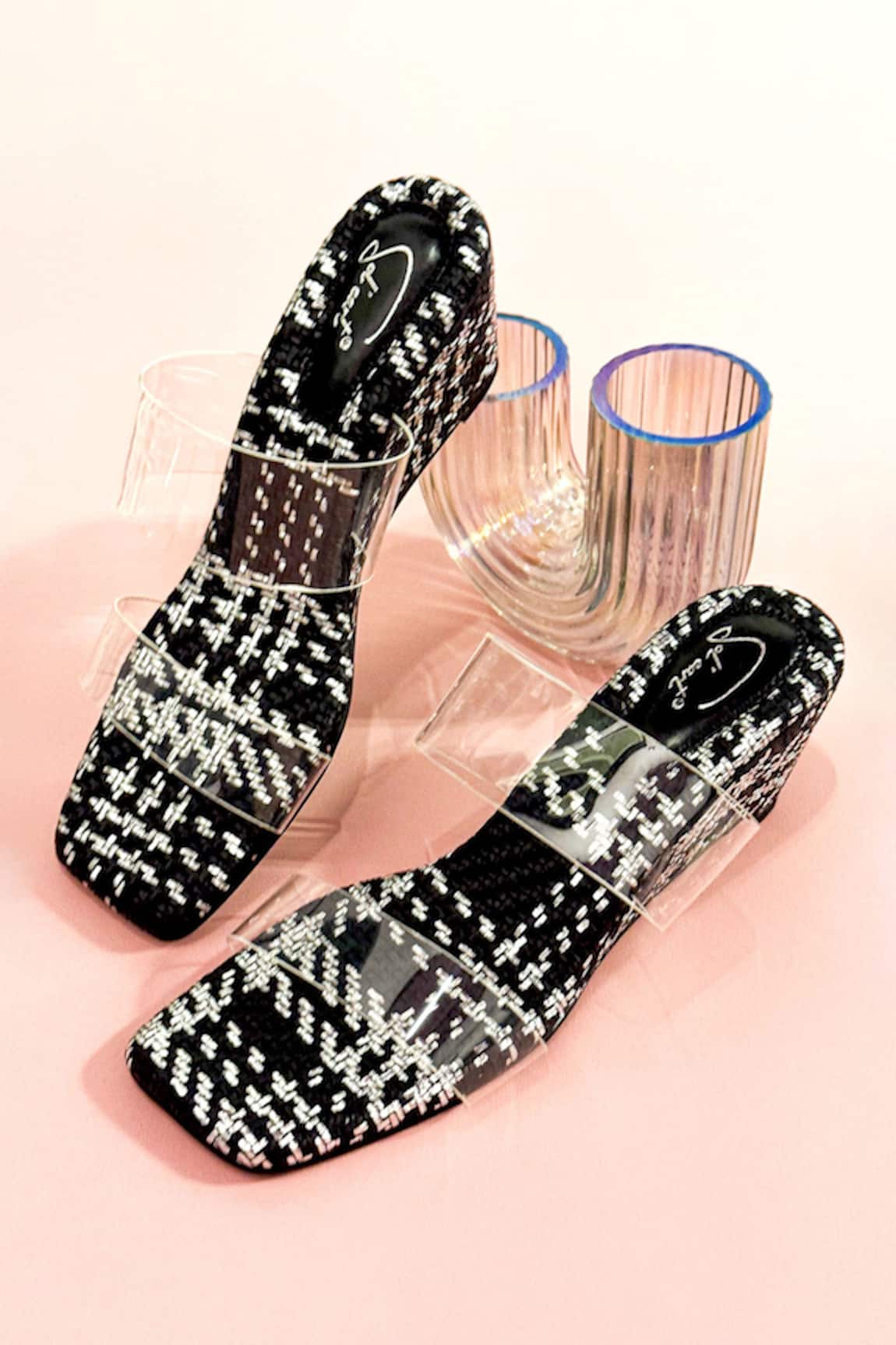 Soleart Glinda Black Designer Heels