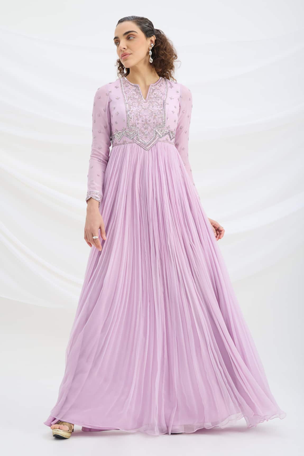 Mirroir Lilac Purple Designer Maxi Dress 