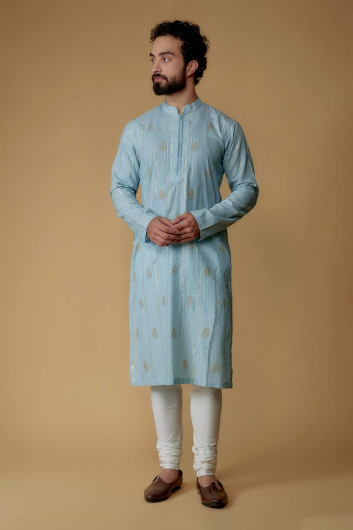 Ritambh By Rishi & Sachin Sky Blue Designer Kurta 