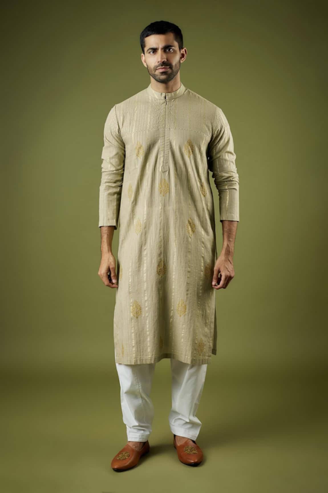 Ritambh By Rishi & Sachin Light Green Designer Kurta 