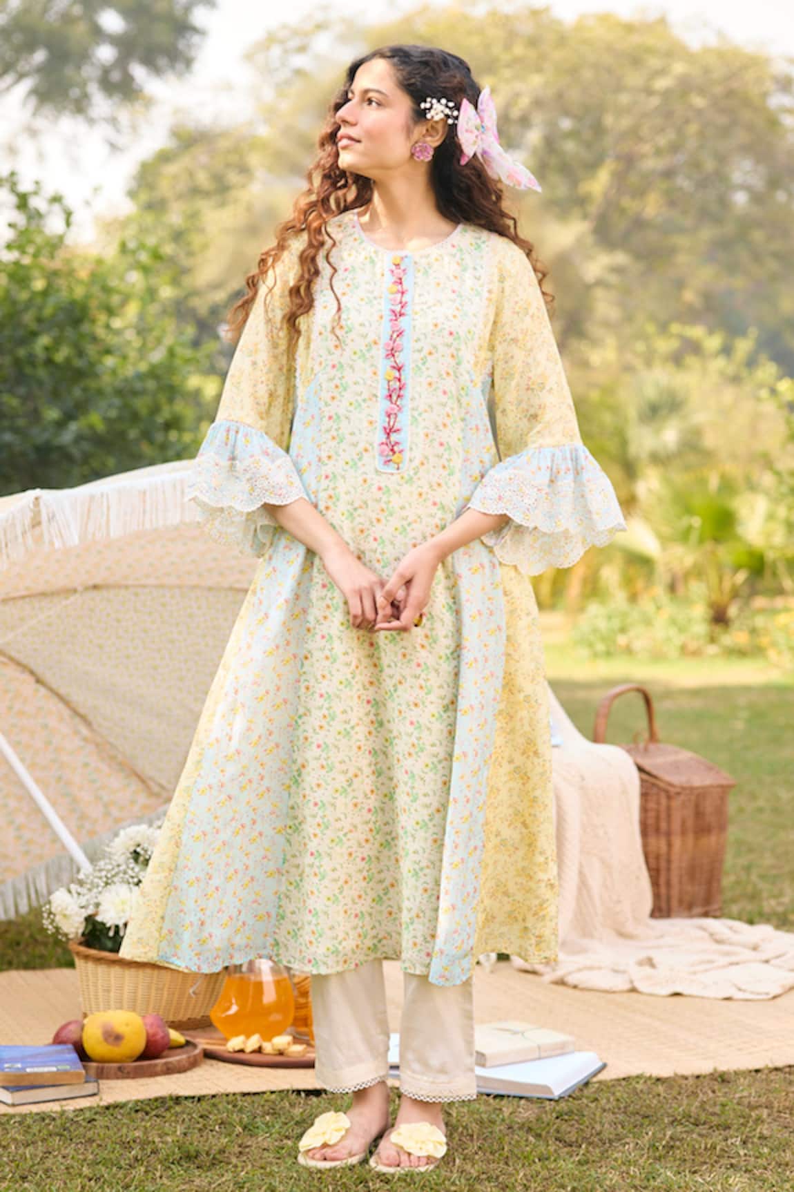 Saundh Multi Color Floral Anarkali Set 