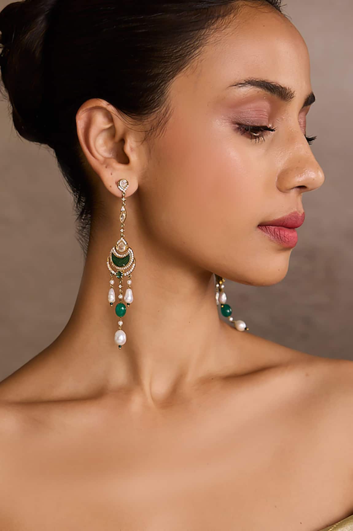Tarun Tahiliani Crescent Silver Earrings 